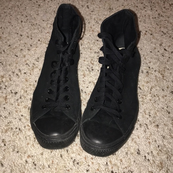 solid black converse high tops